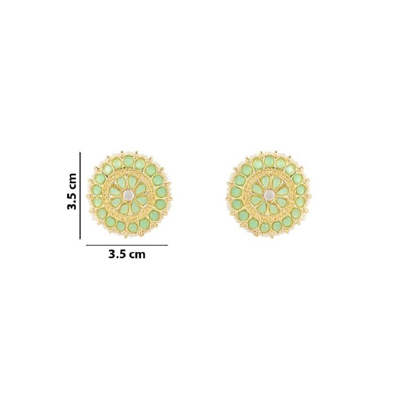 Gold Plated Traditional Kundan & Pearl Studded Earrings For Women/Girls 