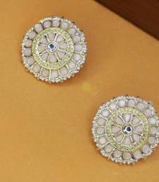 Gold Plated Traditional Kundan & Pearl Studded Earrings For Women/Girls 