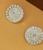 Gold Plated Traditional Kundan & Pearl Studded Earrings For Women/Girls 