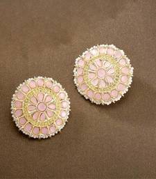 Gold Plated Traditional Kundan & Pearl Studded Earrings For Women/Girls 