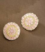 Gold Plated Traditional Kundan & Pearl Studded Earrings For Women/Girls 