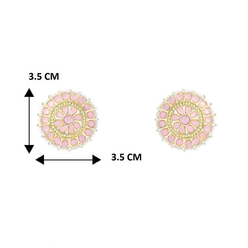 Gold Plated Traditional Kundan & Pearl Studded Earrings For Women/Girls 