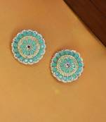 Gold Plated Traditional Kundan & Pearl Studded Earrings For Women/Girls 