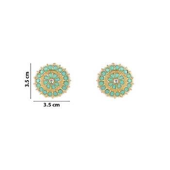 Gold Plated Traditional Kundan & Pearl Studded Earrings For Women/Girls  4
