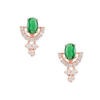 Rose Gold Plated Fashion Cubic Zirconia American Diamoand Combo of 2 Studs Earrings 4