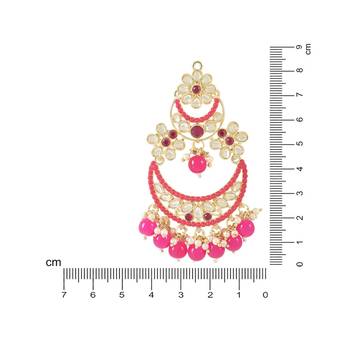 Gold Plated Traditional Pearl Kundan Beaded Chandbali Earrings for Women/Girls  4