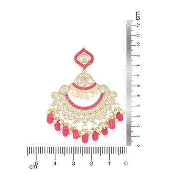 Gold Plated Traditional Handcrafted Pearl Kundan Beaded Earrings for Women/Girls  4