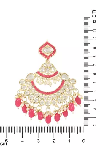 Gold Plated Traditional Handcrafted Pearl Kundan Beaded Earrings for Women/Girls 