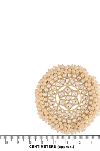 Gold Plated Kundan Pearl Stud Earrings for Women 
