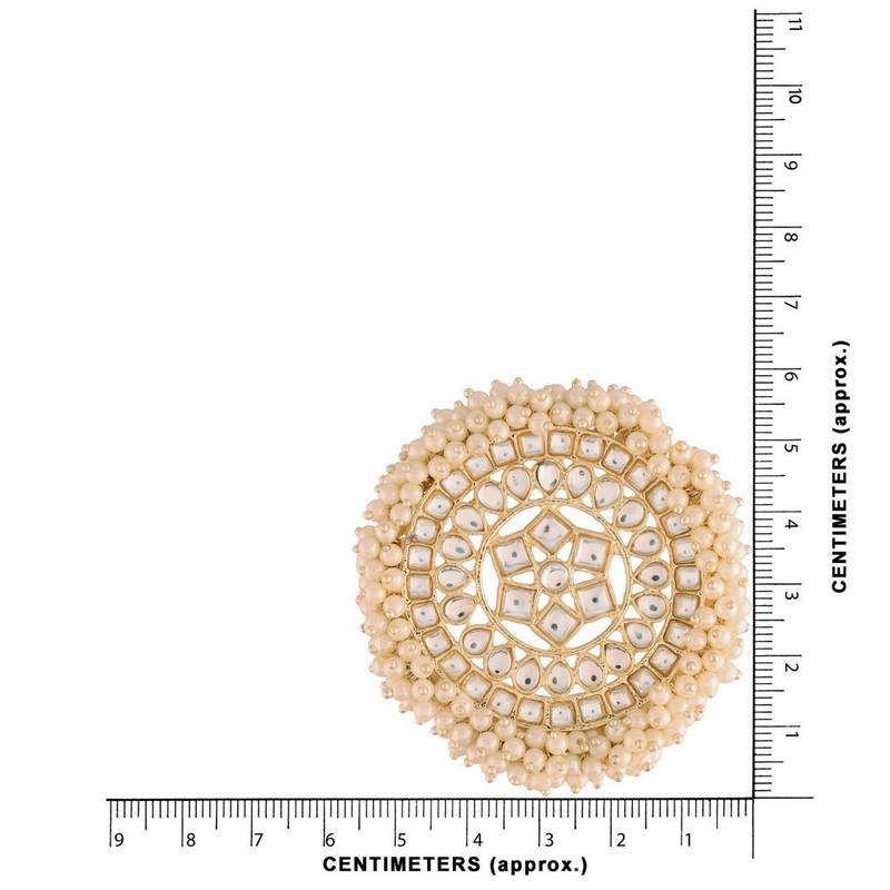 Gold Plated Kundan Pearl Stud Earrings for Women 