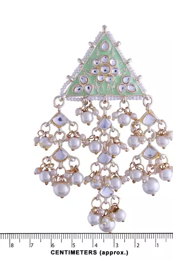 Gold Plated Meenakari Kundan & Pearl Studded Dangle Earrings for Women 