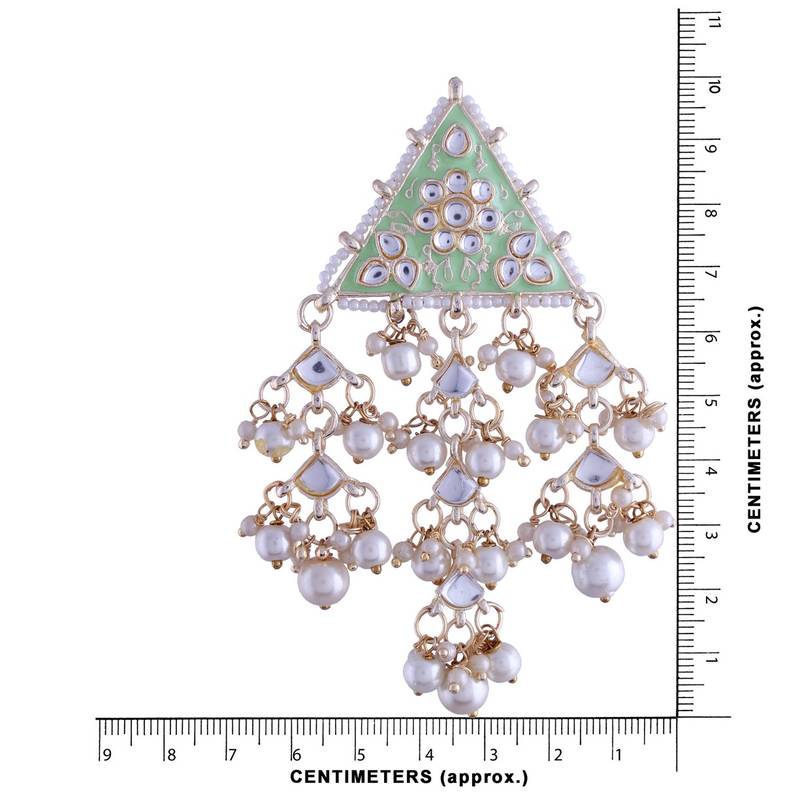 Gold Plated Meenakari Kundan & Pearl Studded Dangle Earrings for Women 