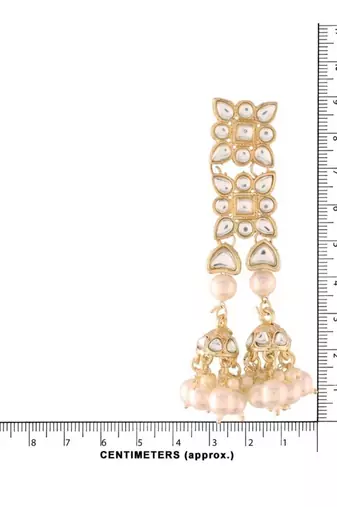 Gold Plated Kundan Pearl Dangle Earrings for Women 