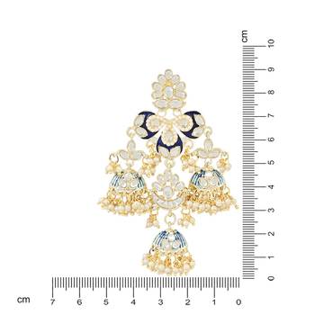 Gold Plated Kundan Pearl Studded Jhumki Dangle Earrings for Women  4
