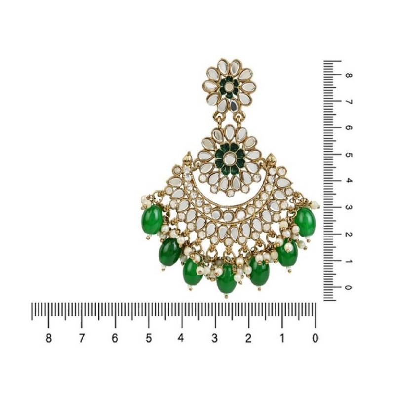 Gold Plated Traditional Meenakari Kundan & Stone Studded Chandbali Earrings For Women 