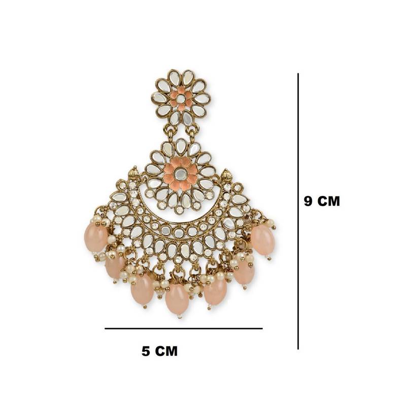 Gold Plated Traditional Meenakari Kundan & Stone Studded Chandbali Earrings For Women (E2948)