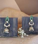 Gold PLated Traditional Meenakari Kundan & Stone Studded Jhumka Earrings For Women 