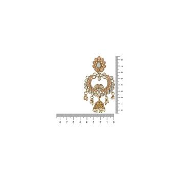 Gold Plated Traditional Meenakari Kundan & Stone Studded Chandbali Earrings For Women 4