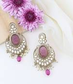 Gold Plated Traditional Pearl Kundan Stone Chandbali Earring For Women/Girls 
