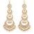 Gold Plated Alloy Kundan Stones & Pearl Earrings For Women, White (E2909W)