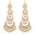 I Jewels Gold Plated Alloy Kundan Stones & Pearl Earrings For Women, White (E2909W)