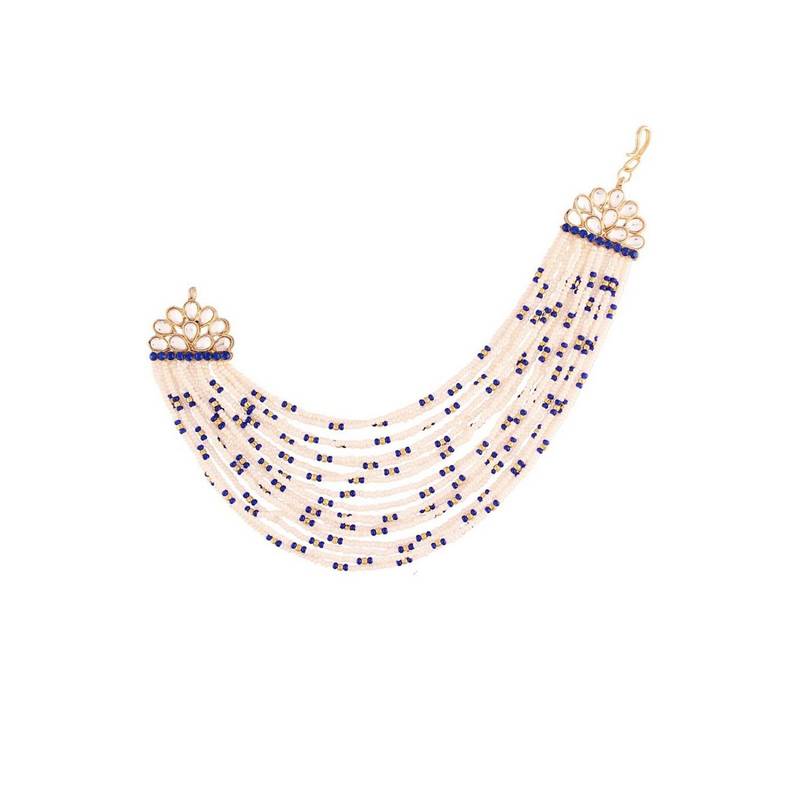 Gold Plated Multi Strand Earring with Ear Chain Embellished With Pearl For Women/Girls 