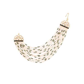 Gold Plated Multi Strand Earring with Ear Chain Embellished With Pearl For Women/Girls  3