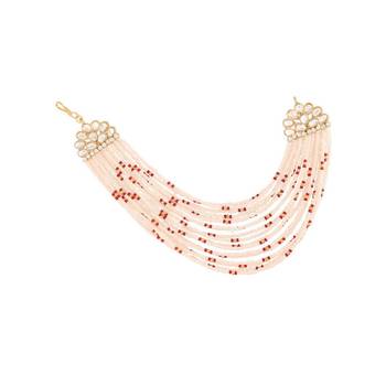 Gold Plated Multi Strand Earring with Ear Chain Embellished With Pearl For Women/Girls  4