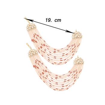 Gold Plated Multi Strand Earring with Ear Chain Embellished With Pearl For Women/Girls  5