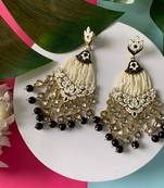 Gold Plated Traditional Handcrafted Meena Work Earring Glided With Kundan & Pearls 