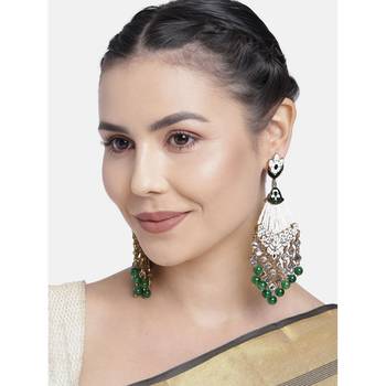Gold Plated Traditional Handcrafted Meena Work Earring Glided With Kundan & Pearls (E2792G) 1