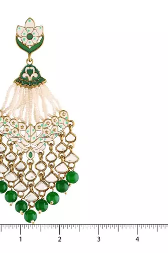 Gold Plated Traditional Handcrafted Meena Work Earring Glided With Kundan & Pearls (E2792G)