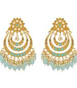 Gold Plated Traditional Stone Studed Chandbali Earring For Women/Girls 