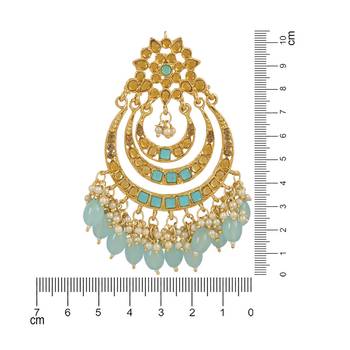 Gold Plated Traditional Stone Studed Chandbali Earring For Women/Girls  4