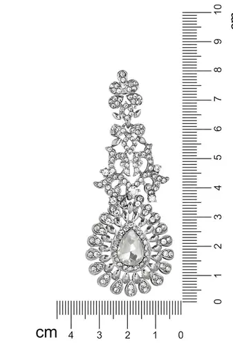Rhodium Plated American Diamond Sparkling Dangle Earrings for Women 