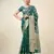 Rama Organza Faux Kanjeevaram Woven Saree With Unstitched Blouse Piece