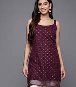 Classy Wine Colour Smart And Beautiful Casual Short Kurti