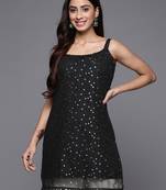 Classy Black Colour Smart And Beautiful Casual Short Kurti