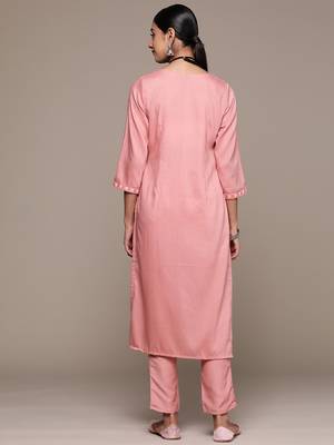 Peach Colour Designer Kurti With Bottom Set For Festive Looks 2
