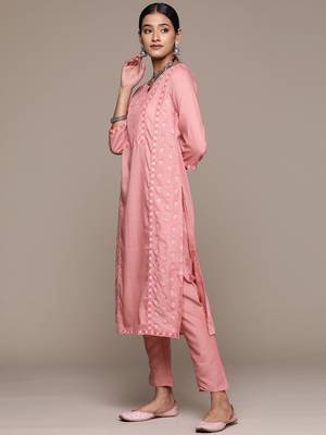 Peach Colour Designer Kurti With Bottom Set For Festive Looks 3