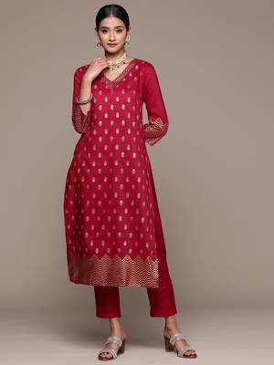 Maroon Colour Designer Kurti With Bottom Set For Festive Looks 1