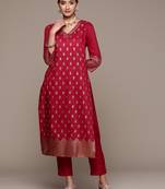 Maroon Colour Designer Kurti With Bottom Set For Festive Looks