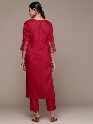 Maroon Colour Designer Kurti With Bottom Set For Festive Looks 2