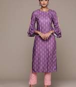 Lavender Colour Designer Kurti With Bottom Set For Festive Looks