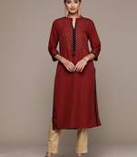Beautiful Maroon Colour Partywear Kurti For Ethnic Looks