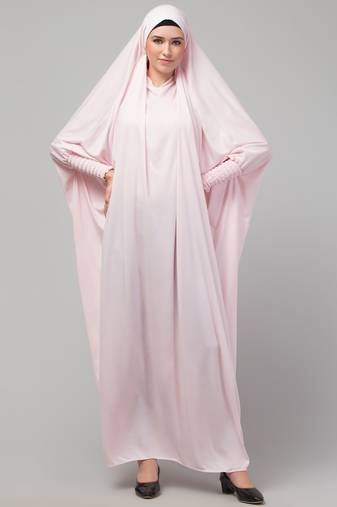 Nazneen Smoking Sleeve Tie at Back Ready To Wear Instant Full Size knits JiIbab/Naqab Hijab for namaaz hajj and umrah