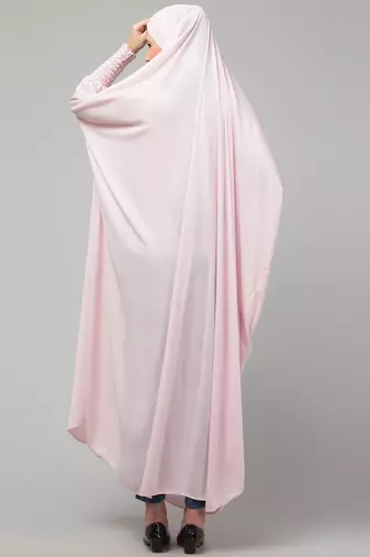 Nazneen Smoking Sleeve Tie at Back Ready To Wear Instant Full Size knits JiIbab/Naqab Hijab for namaaz hajj and umrah