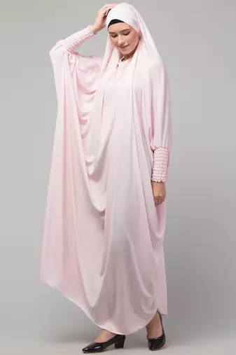 Nazneen Smoking Sleeve Tie at Back Ready To Wear Instant Full Size knits JiIbab/Naqab Hijab for namaaz hajj and umrah