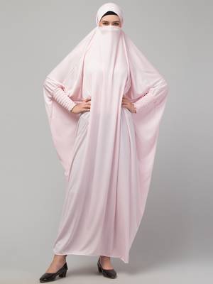 Nazneen Smoking Sleeve Tie at Back Ready To Wear Instant Full Size knits JiIbab/Naqab Hijab for namaaz hajj and umrah 5