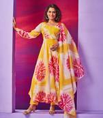 Fancy Yellow Colour Ethnic Girlish Readymade Dress